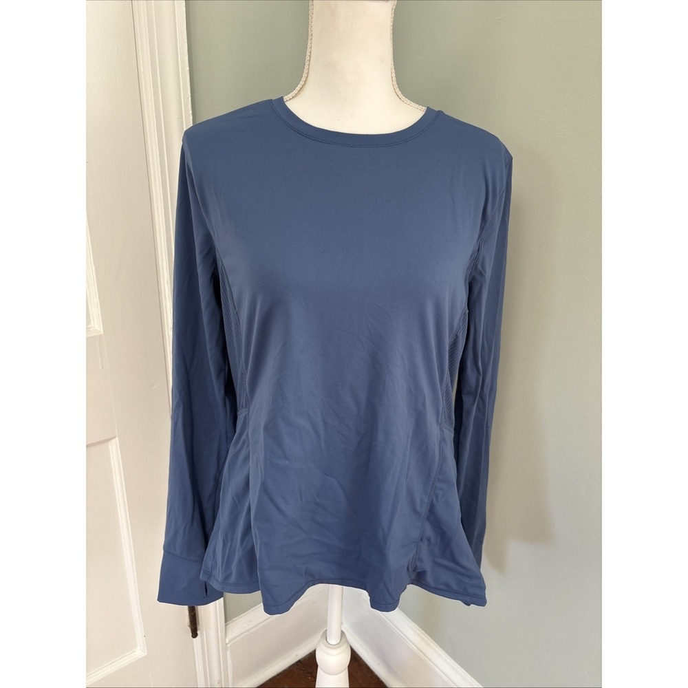 Spyder Women Blue Long Sleeve Shirt Active Performance Outdoor Size XL